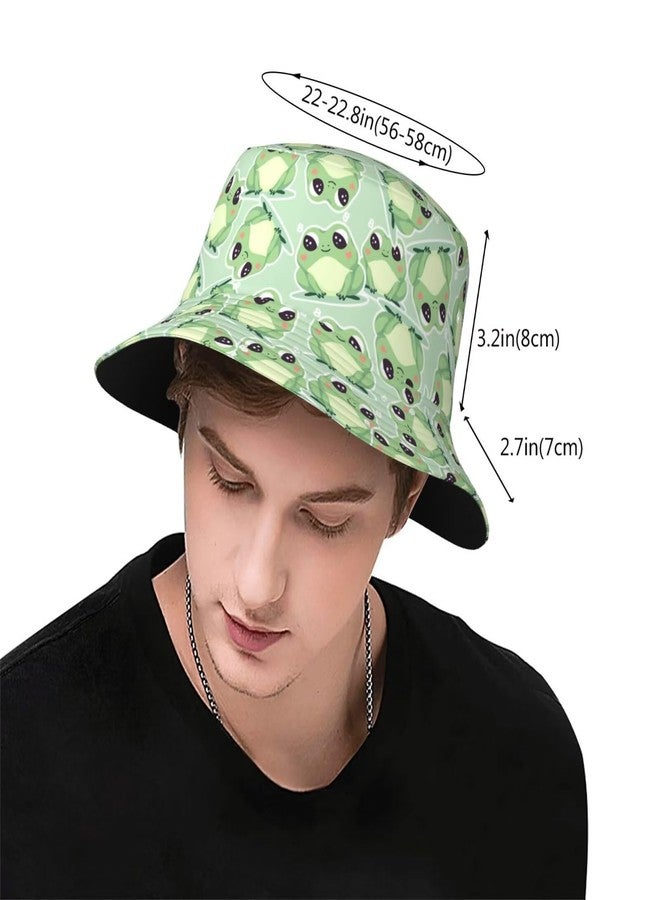 YYFD Cute Funny Frog Bucket Hat Packable Cap Beach Sun Hat Fishing Frog Cap for Women Man Adult - Image 3